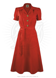Pretty 40s Shirt Dress in Red