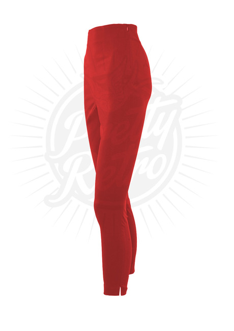 Retro 50s Capri Pants - Red