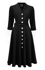 Retro 50s Shirtwaister Dress in Black