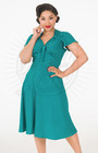Pretty 40s Tea Dress in Emerald Polka