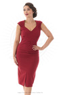 Rita Wiggle Dress in Wine Red