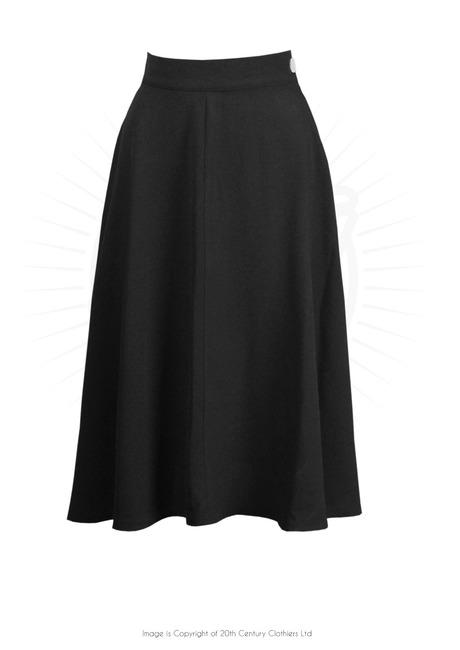 Pretty 1940s Classic Swing Skirt in Black